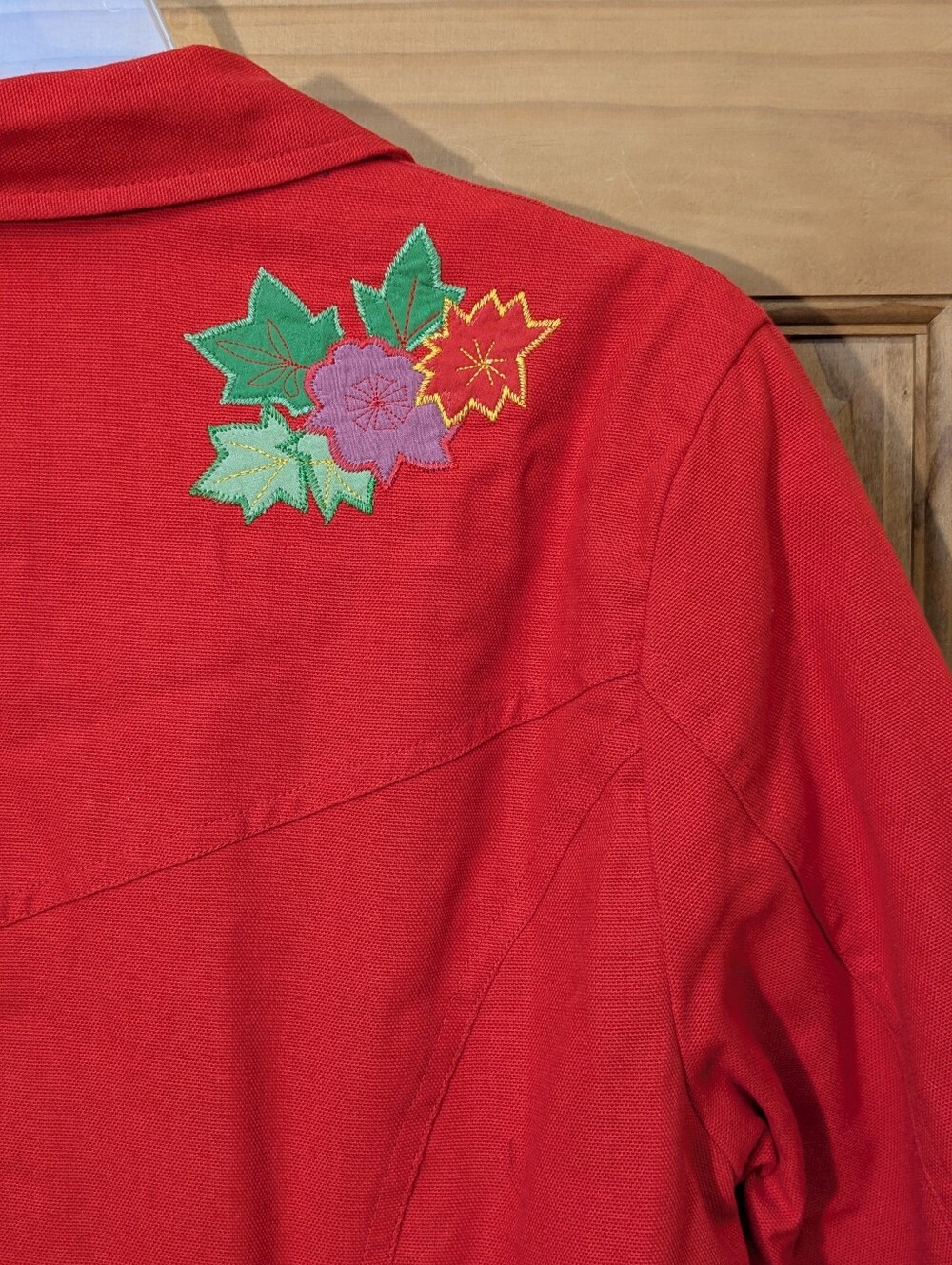 NWT Hearts Of Palm Blazer Jacket Embroidered Tropical Floral Red Sz 14 Beach VTG - Picture 9 of 14